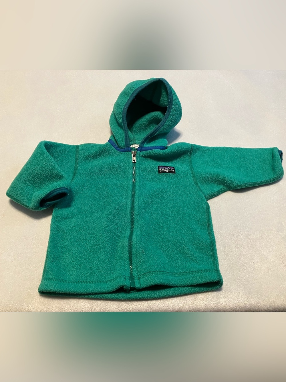 Patagonia Kids Green Fleece Hooded Zip Jacket
